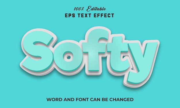 Softy bearbeitbare 3D-Texteffektstil-Premium-Vorlage