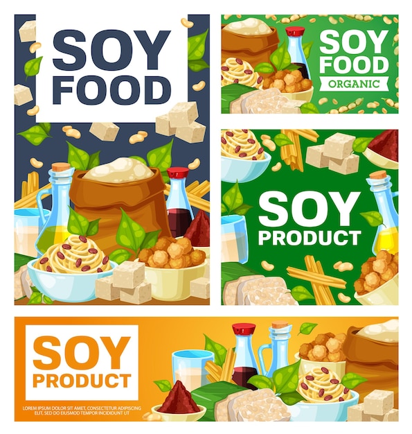 Soja-Essen Mahlzeiten, Bio-Sojabohnen Banner