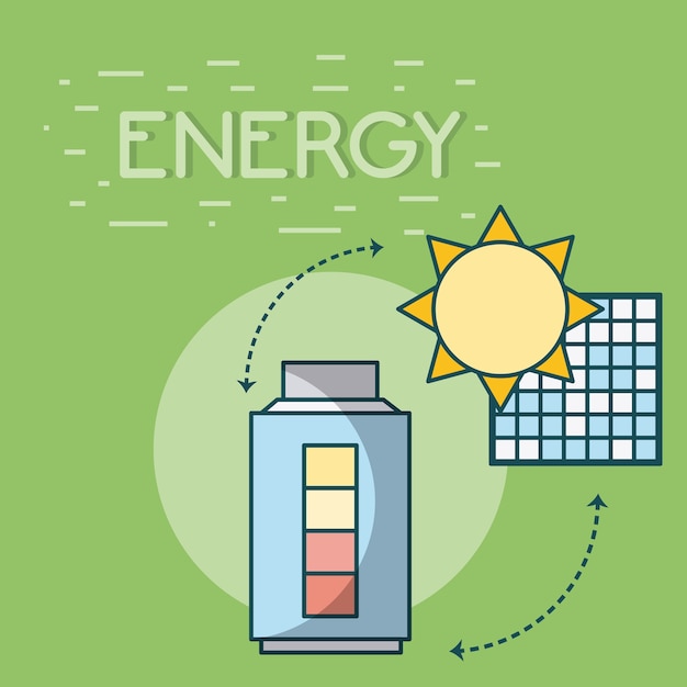 Solarpanel und elektrische batterie energie