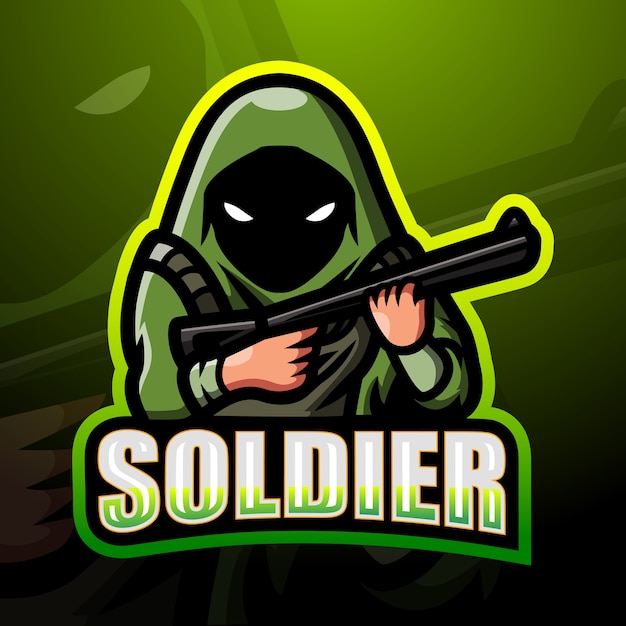 Soldat maskottchen esport logo design