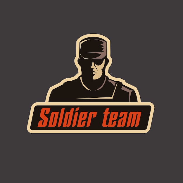 Vektor soldat team logo vorlage