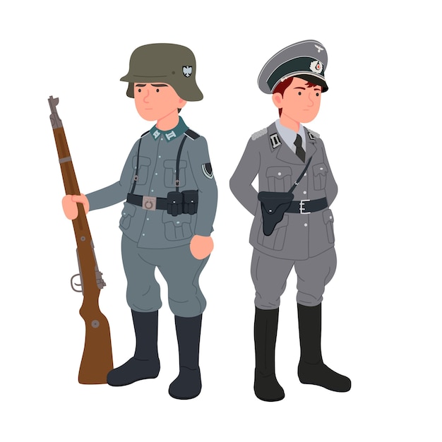 Vektor soldat und offizier der bundeswehr 1939-1945