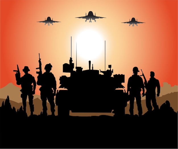 Soldaten auf dem Schlachtfeld