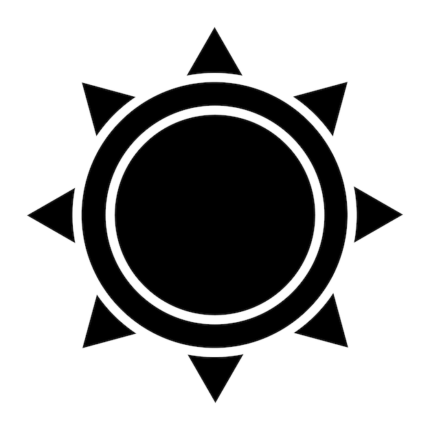 Solide schwarze sun-glyph-illustration