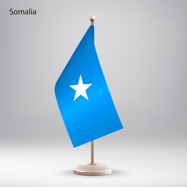 Somalia-Flagge auf einem Fahnenständer