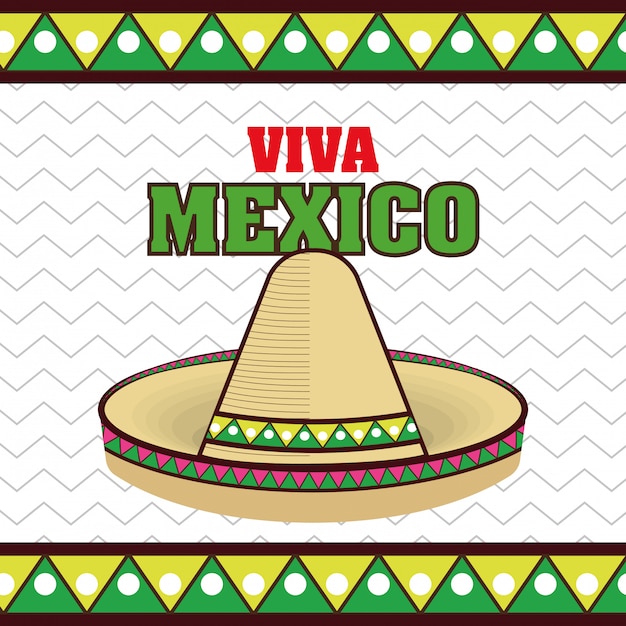 Sombrero-plakatikone viva mexiko