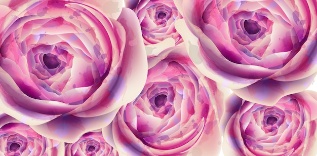 Sommer Blumen Banner Aquarell