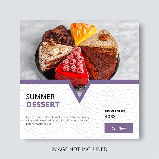 Sommer-Dessert und Eis besondere köstliche Social-Media-Post-Web-Banner-Design-Vorlage