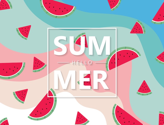 Sommer-frucht-wassermelone-hintergrund schön vereinbarte abbildung