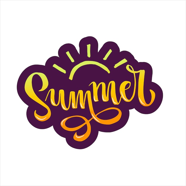 Sommer schriftzug gradient handschriftliche kalligraphie