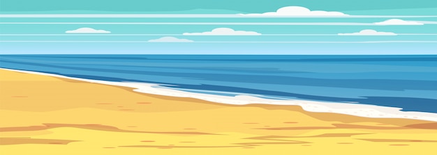 Sommer Seelandschaft, Strand, Sommerferien. Ferienzeit Urlaub auf See. Reise Freizeit Hintergrund