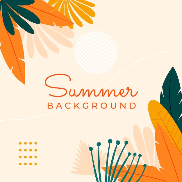 Sommer-Social-Media-Banner mit Blumen und tropischem Sommerblatt. Instagram-Post-Vorlage mit Sommerthema