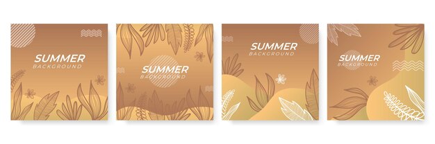 Sommer-social-media-banner mit blumen und tropischem sommerblatt.