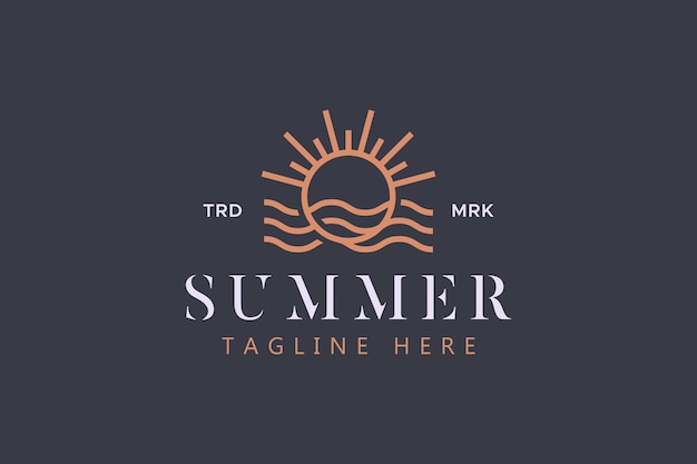 Sommer Sonne und Welle Illustration Logo