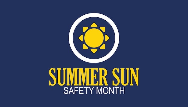 Vektor sommer-sonnensicherheitsmonat jährliche feier im augustgesundheitsbewusstseinsvektor