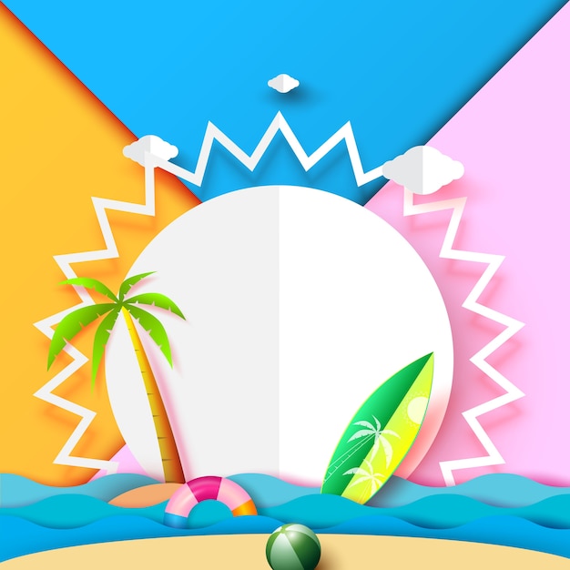 Vektor sommer strand banner hintergrund konzept design