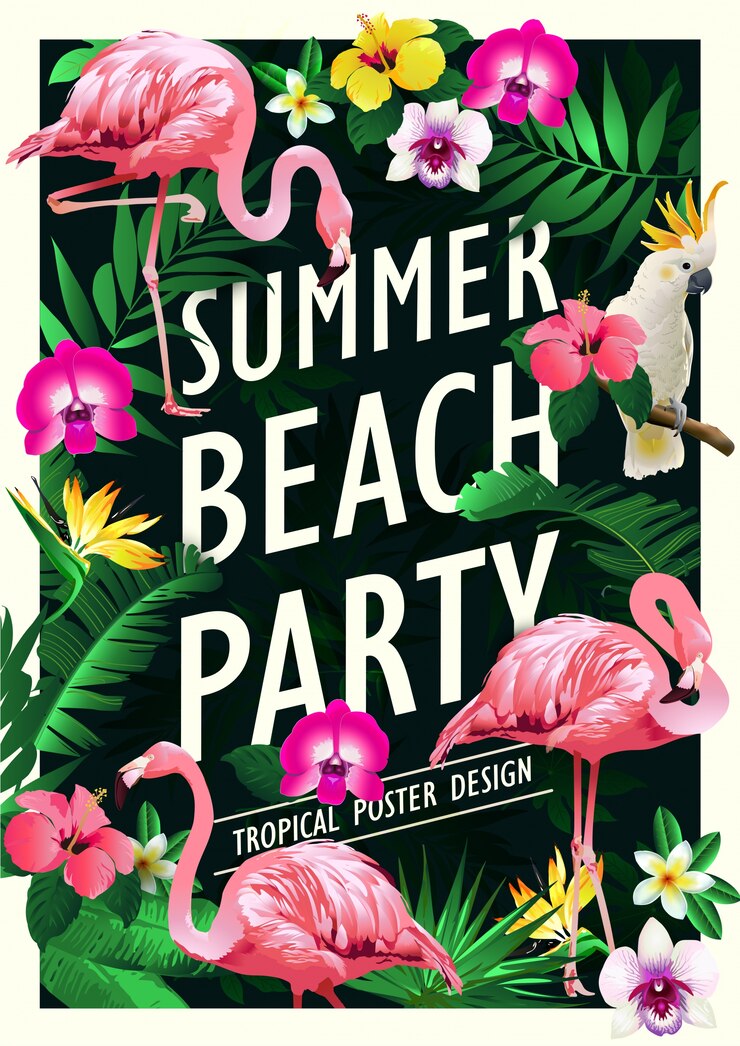 Vektor sommer strand party poster