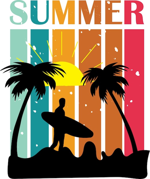 Sommer-Strand-T-Shirt-Design