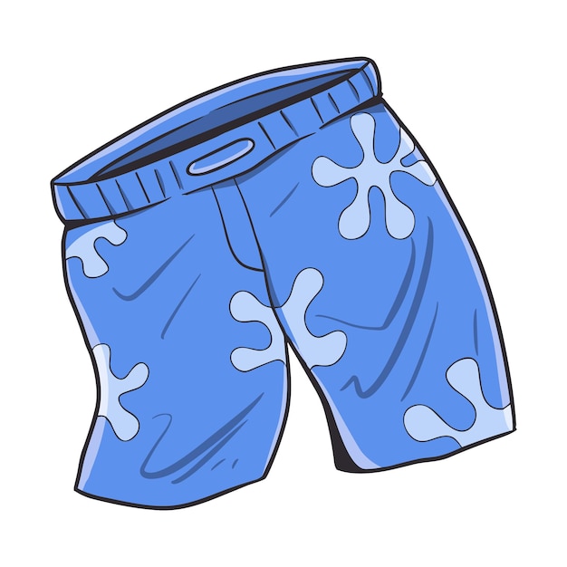 Vektor sommer-strandshorts aus cartoon-clipart-vintage-stil für sticker