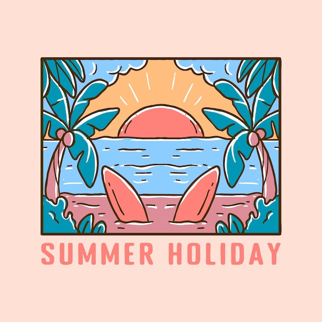 Vektor sommer strandurlaub illustration