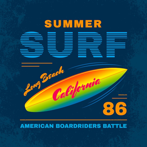 Sommer surf typografie poster