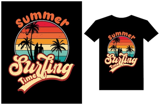 Sommer Surfzeit Retro Vintage T-Shirt Design