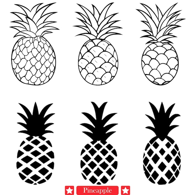 Vektor sommer symphonie fröhliche ananas silhouette vektor bringt freudige lebendigkeit