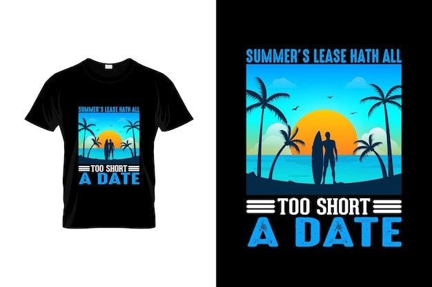 Sommer-t-shirt-design oder sommer-poster-design sommer-zitate sommer-typografie