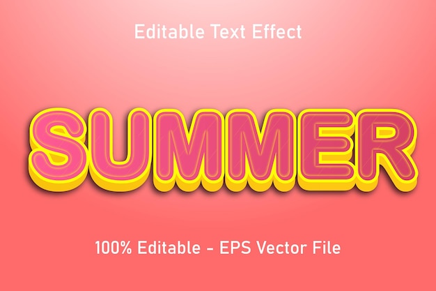 Sommer-Text-Effekt 3 D-Prägeverlaufsstil-Design