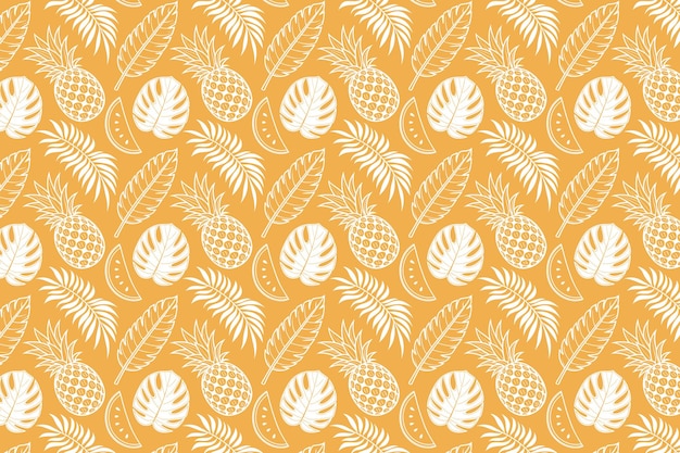 Sommer-Tropical nahtloses Blumenmuster mit Blättern und Blumen für Tapeten- und Textildesign