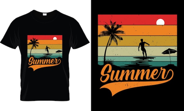 Sommer-Typografie-Vektor-Vintage-Shirt-Design Premium-Vektor