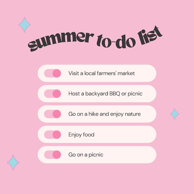 Sommer, um die Liste zu entwerfen