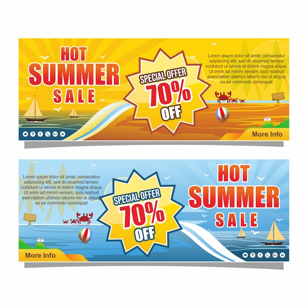 Sommer verkauf web banner vorlage