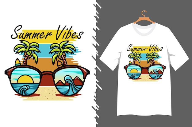 Vektor sommer-vibes-t-shirt-design