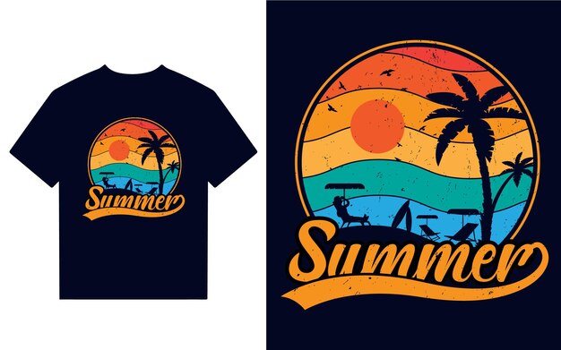 Vektor sommer vintage t-shirt-design