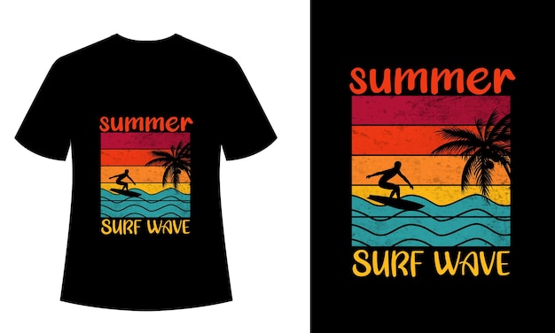 Sommer Vintage und Retro Typografie T-Shirt Design, Urlaubszeit, Familiensommer, Sommerzeit, Brandung