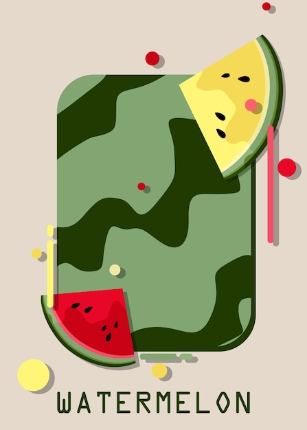 Sommer-wassermelonen-illustration für desktop-hintergrund und druckfertiges poster