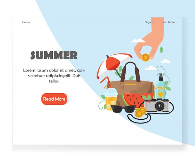 Sommer-website-landingpage-design-vorlage