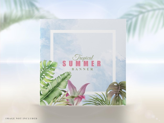 Vektor sommerbanner mit tropischen blumen