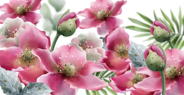 Sommerblumen Karte Aquarell.