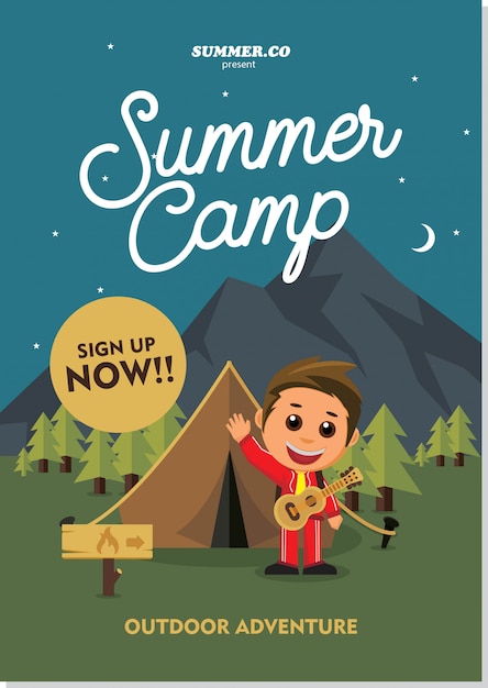 Vektor sommercamp-poster