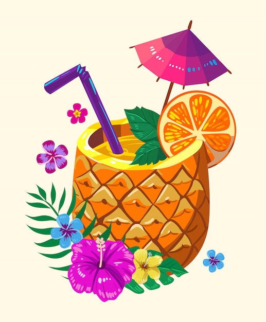 Sommercocktail in ananas