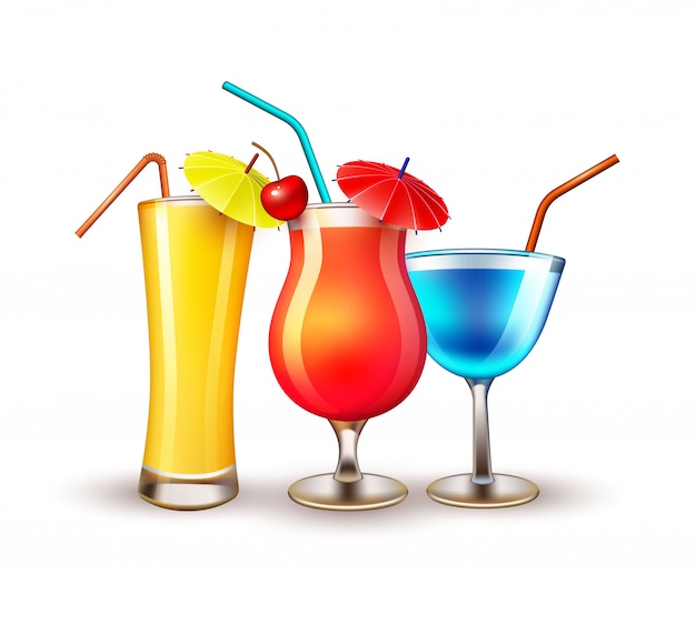 Sommerferien realistisches Cocktailglas