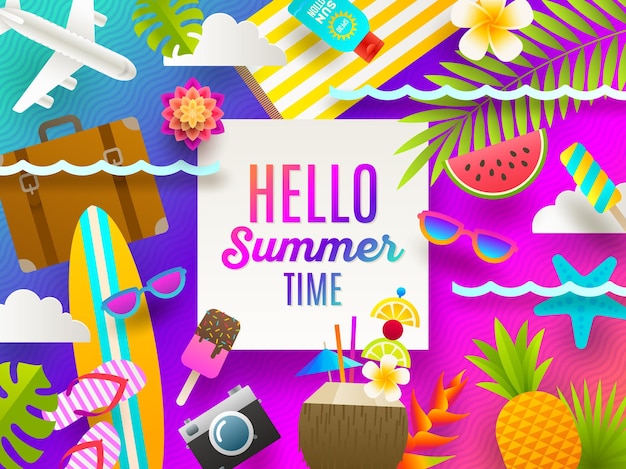Sommerferien und Strandurlaub Hintergrund
