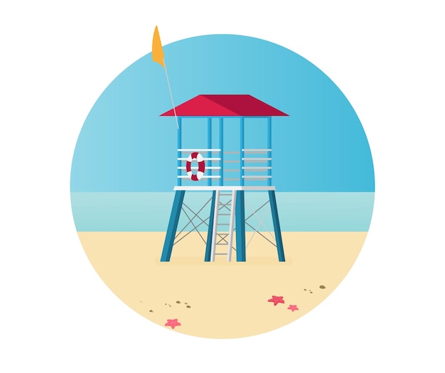 Sommerferien-Vektor-IllustrationFlat-Design-Strand