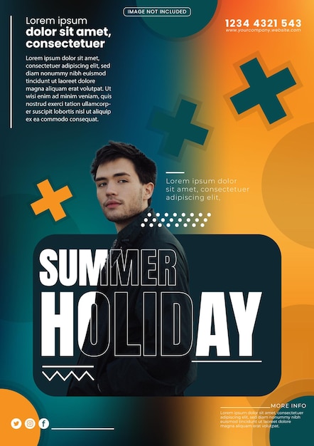 Sommerferienplakat mit modernem Hintergrund