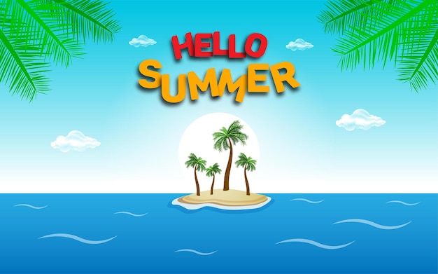 Sommerfestzeit mit Strand- und Sandillustration