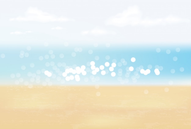 Sommerhintergrund, hallo Sommer, schönes Meer und Himmel realistisch, Seelandschaft, realistische Wasserillustration