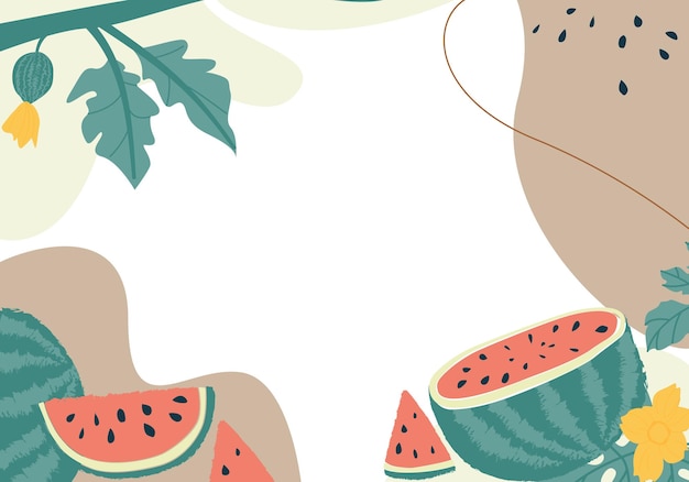 Sommerhintergrund mit Wassermelonen Designhintergrund für den Coverdruck von Social-Media-Beiträgen