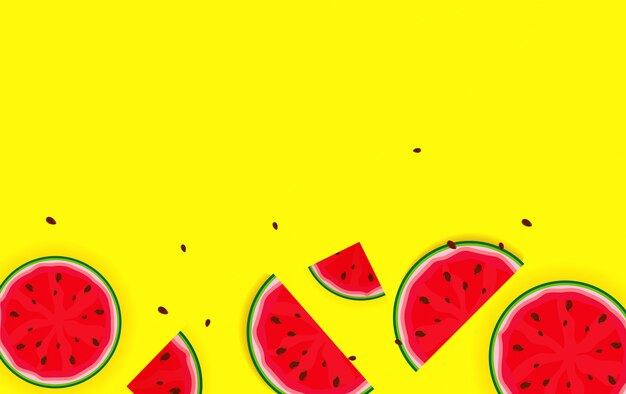 Sommerhintergrund von der Wassermelone. Vektor-Illustration